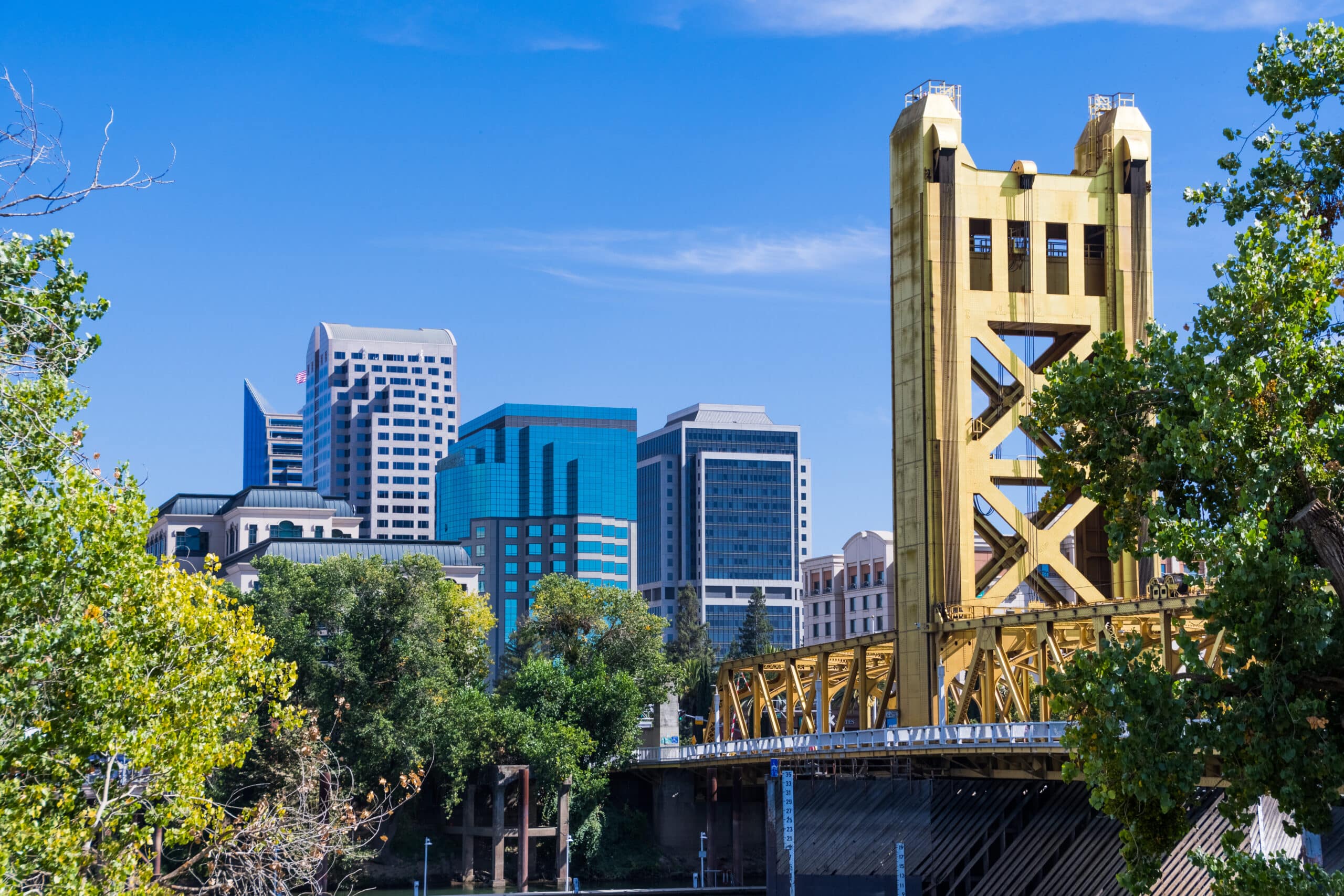 The Tower Bridge and the skyscrapers, Sacramento